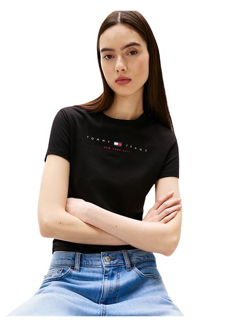 t-shirt slim linear ss Tommy Hilfiger | DW0DW21422BDS